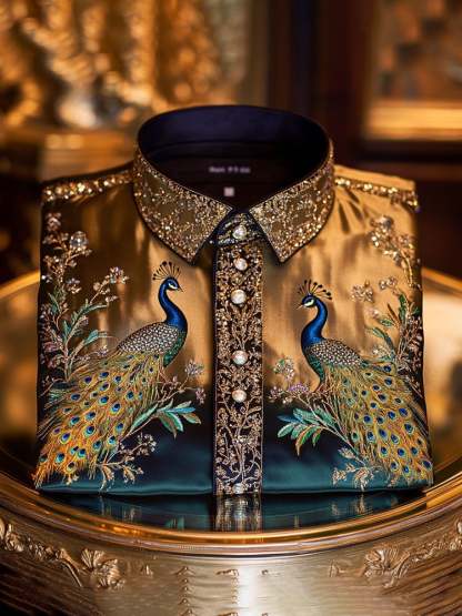 Men's Satin Luxe Long Sleeve Button Down Shirt