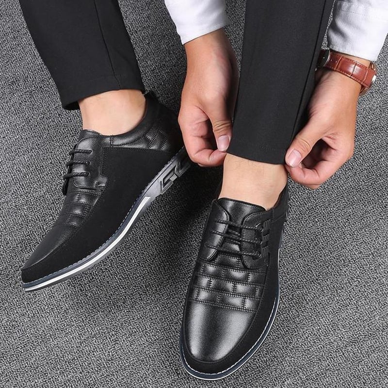 Men'S Patchwork Fashionable Casual Leather Shoes