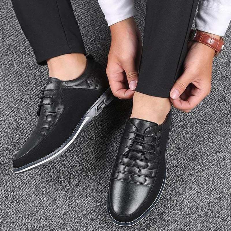 Men'S Patchwork Fashionable Casual Leather Shoes