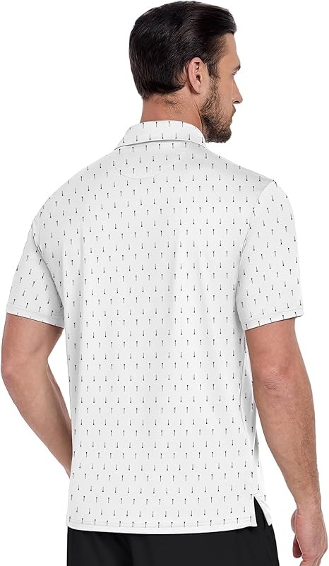 Men's Business Style Print Short Sleeved Polo Shirt