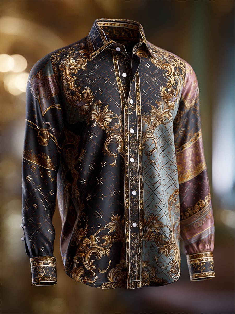 Men's Luxe Satin Long Sleeve Shirt