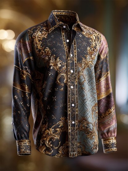 Men's Luxe Satin Long Sleeve Shirt