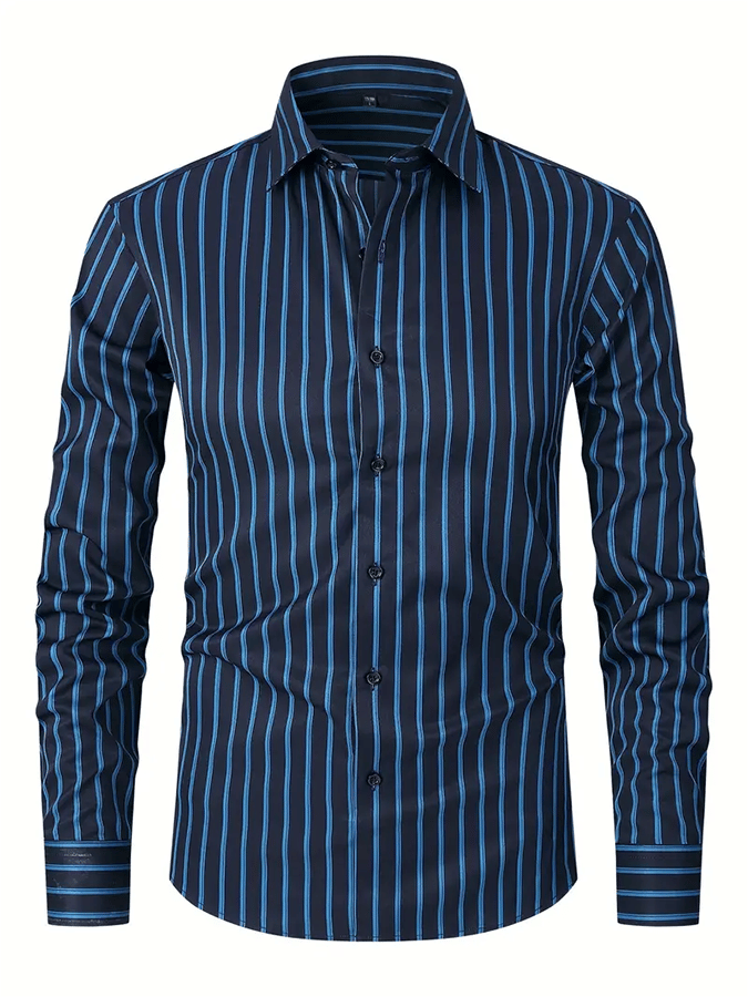 Men's Striped Business Casual Shirt
