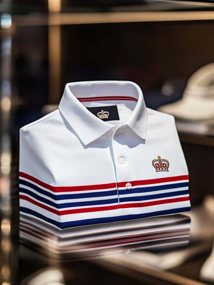 Men's Classic Business Logo Button Short Sleeve Polo Shirt