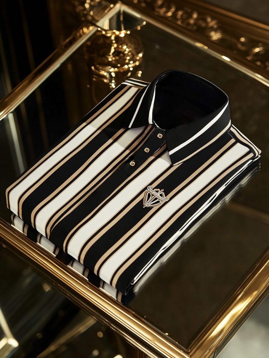 Men's Vintage Business Long Sleeve Polo Shirt