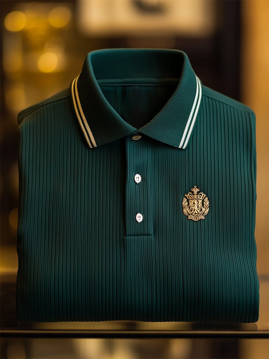 Men's Vintage Business Long Sleeve Polo Shirt