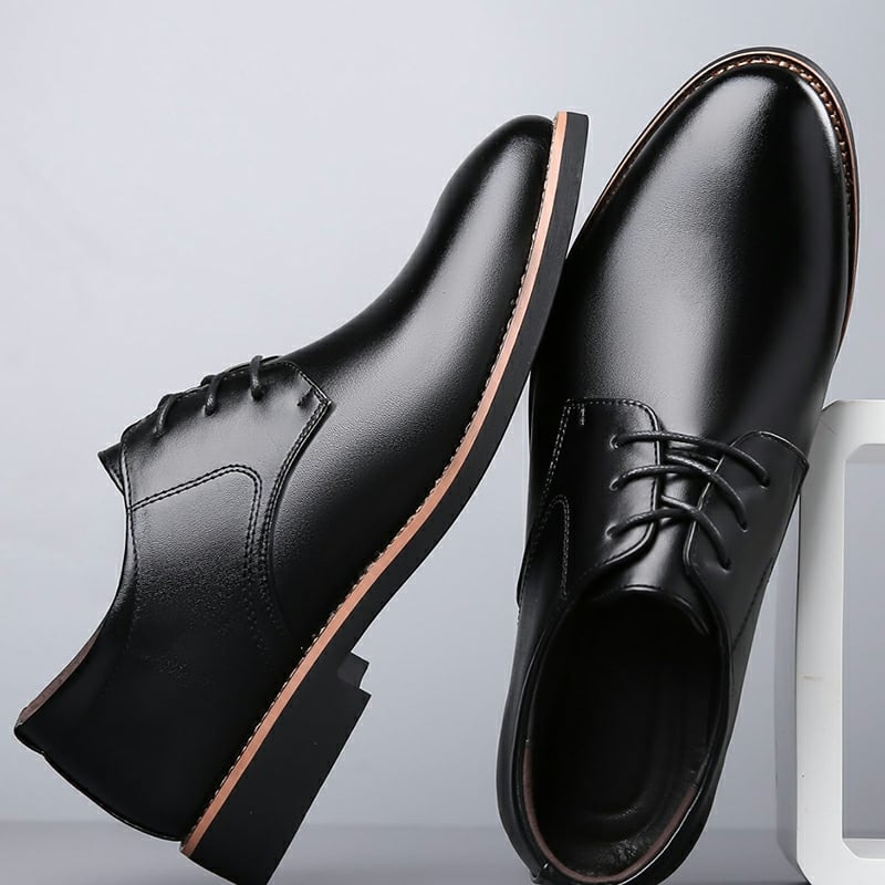Men's Comfort British Business Wedding Casual Lace-up Simple Formal Leather Shoes