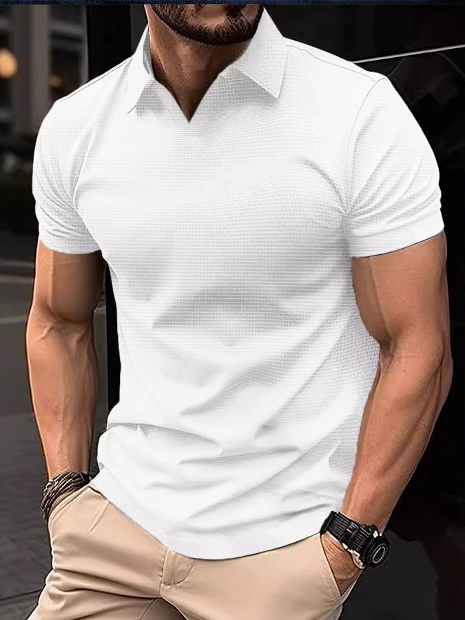 Men's Classic Waffle Lapel Polo Jacket