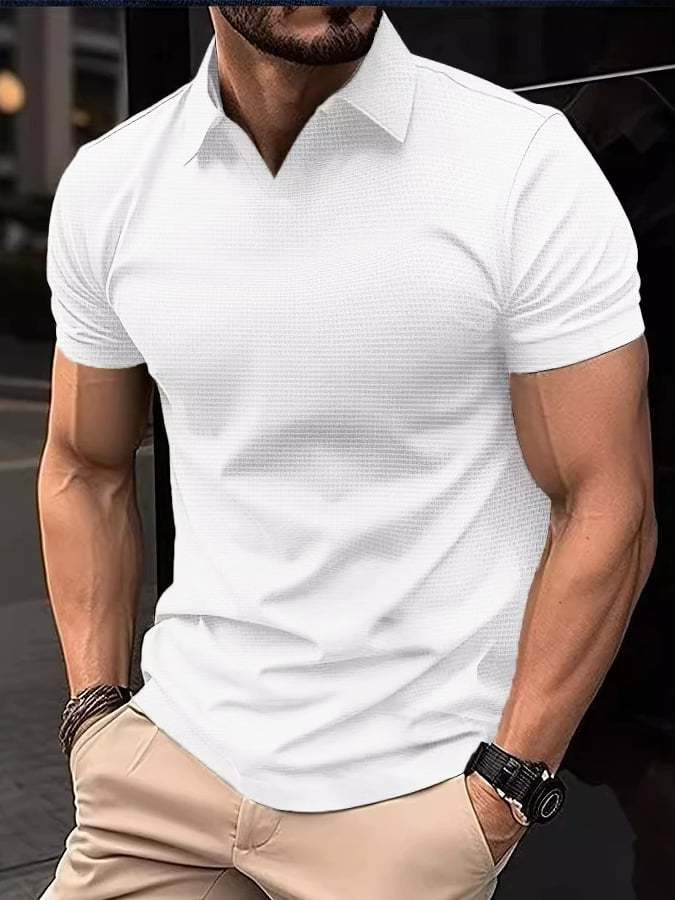 Men's Classic Waffle Lapel Polo Jacket