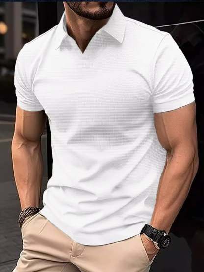 Men's Classic Waffle Lapel Polo Jacket