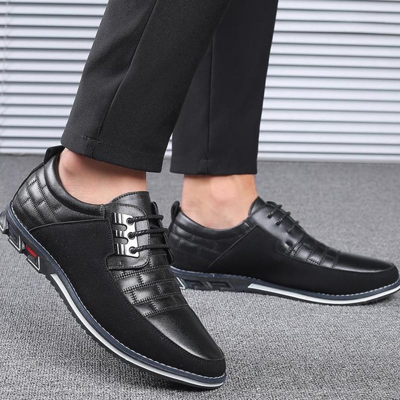 Men'S Patchwork Fashionable Casual Leather Shoes