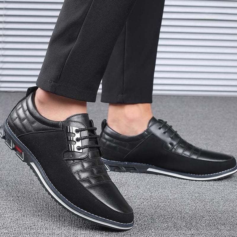 Men'S Patchwork Fashionable Casual Leather Shoes