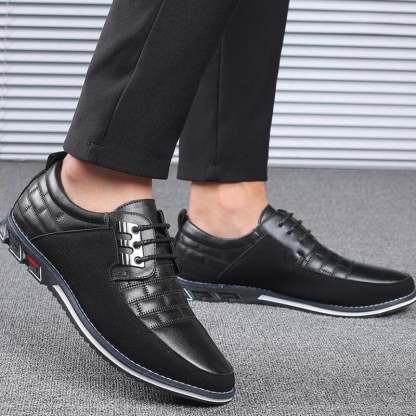 Men'S Patchwork Fashionable Casual Leather Shoes