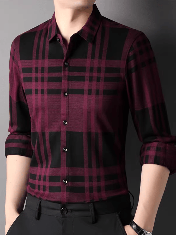 Men's Plaid Business Casual Shirt
