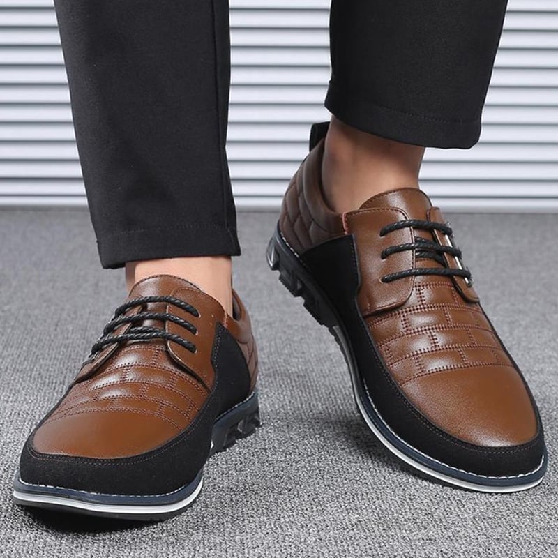 Men'S Patchwork Fashionable Casual Leather Shoes