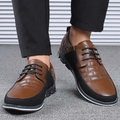 Men'S Patchwork Fashionable Casual Leather Shoes