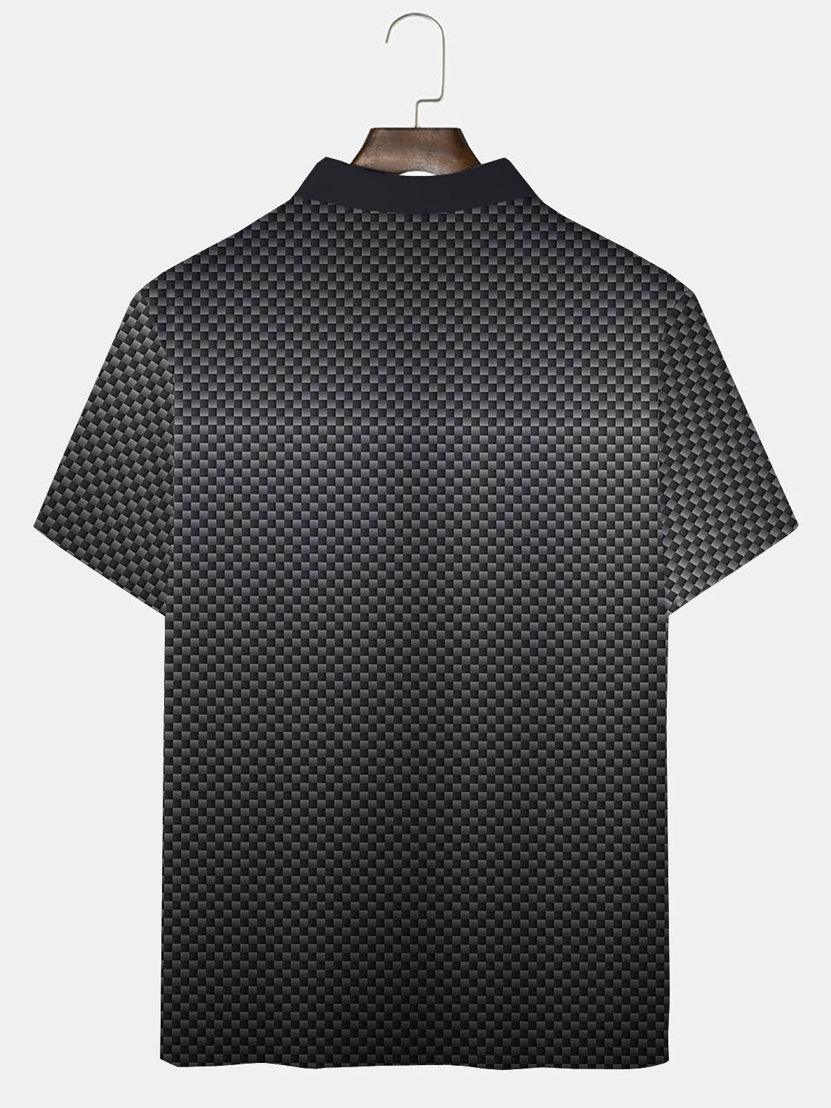 Black Texture Plain Men's Golf Polo Shirt