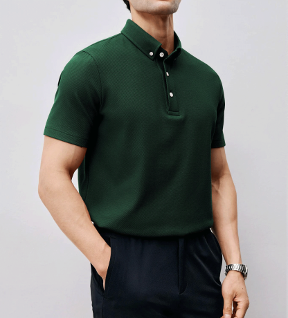 BreezeLuxe Breathable Piqué Short Sleeve Polo