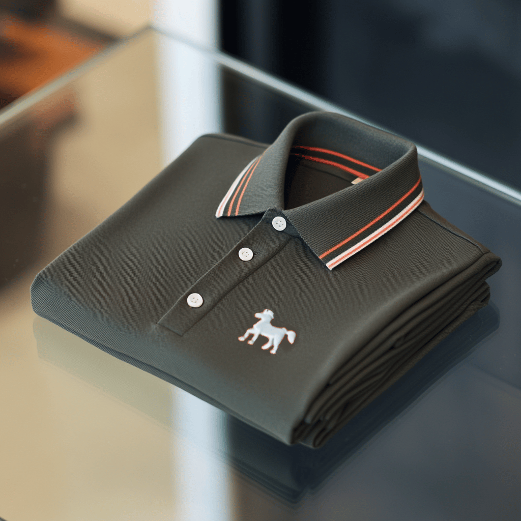 Men's Business Casual Button Short Sleeve Polo Shirt