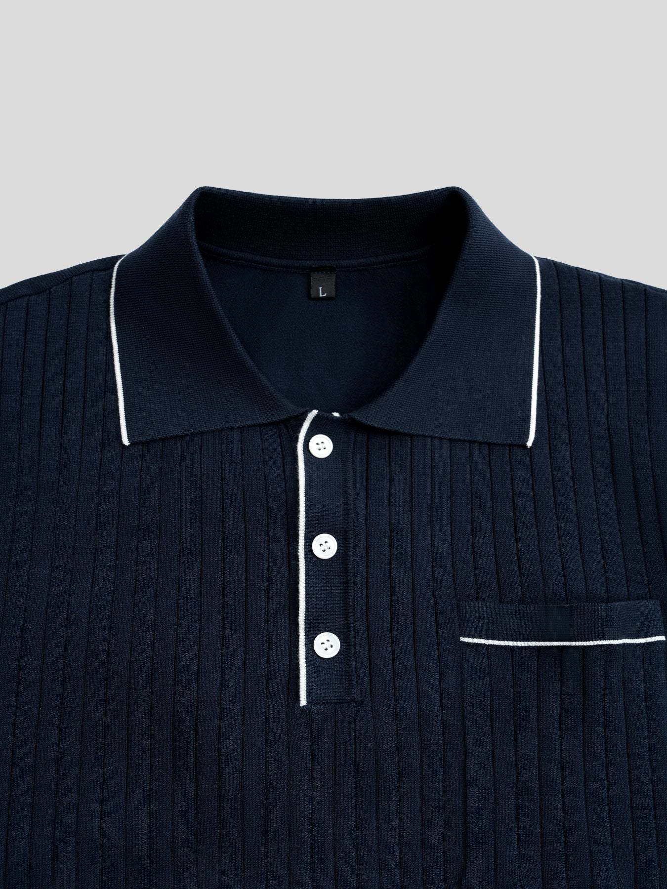 GentleKnit Contrast Color Short Sleeve Knitted Polo