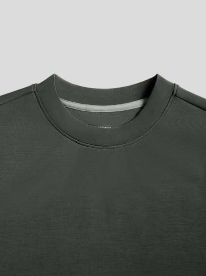 Modal Blend Elbow Patch Long Sleeve Tee:Slim Fit