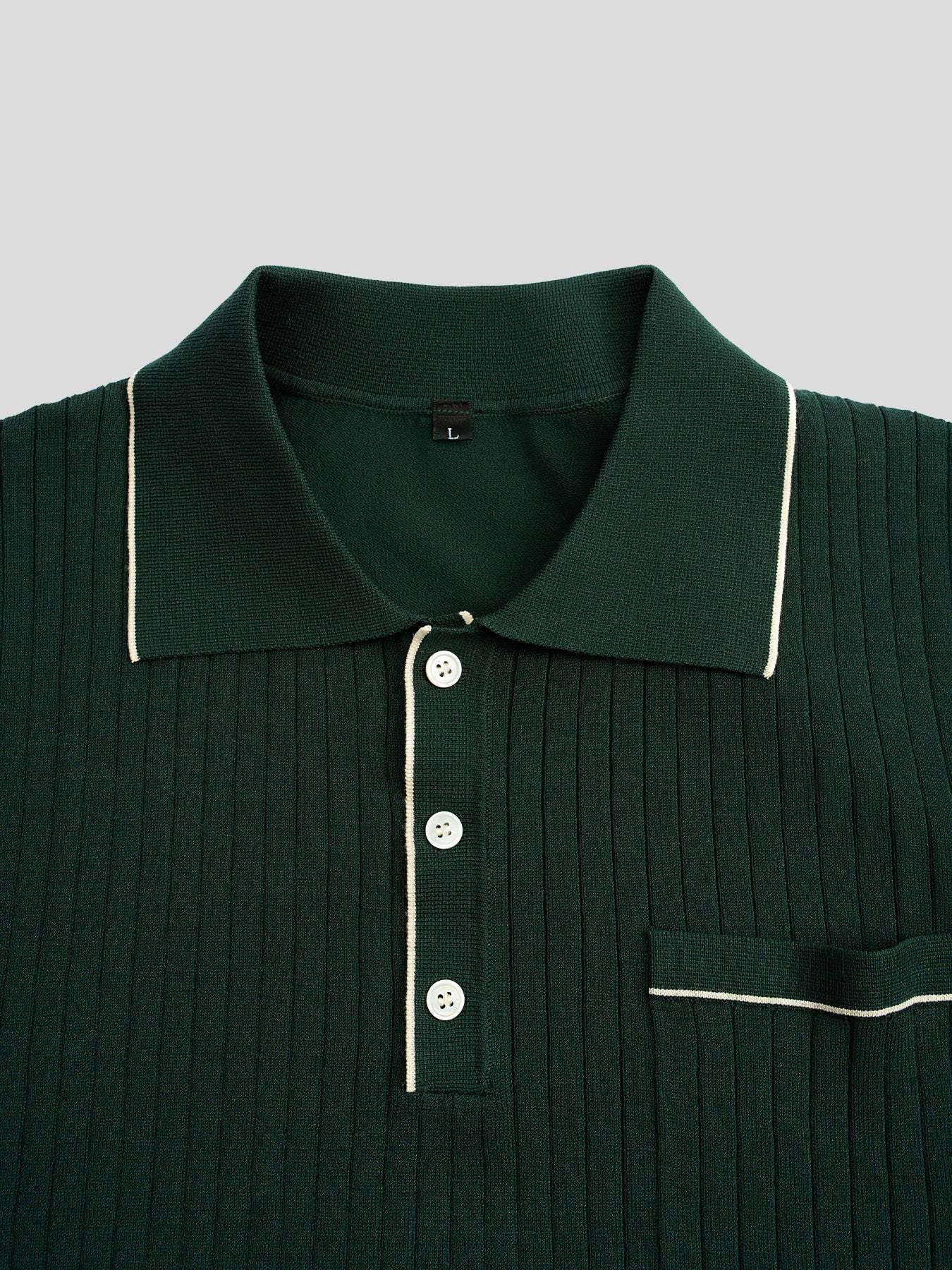 GentleKnit Contrast Color Short Sleeve Knitted Polo