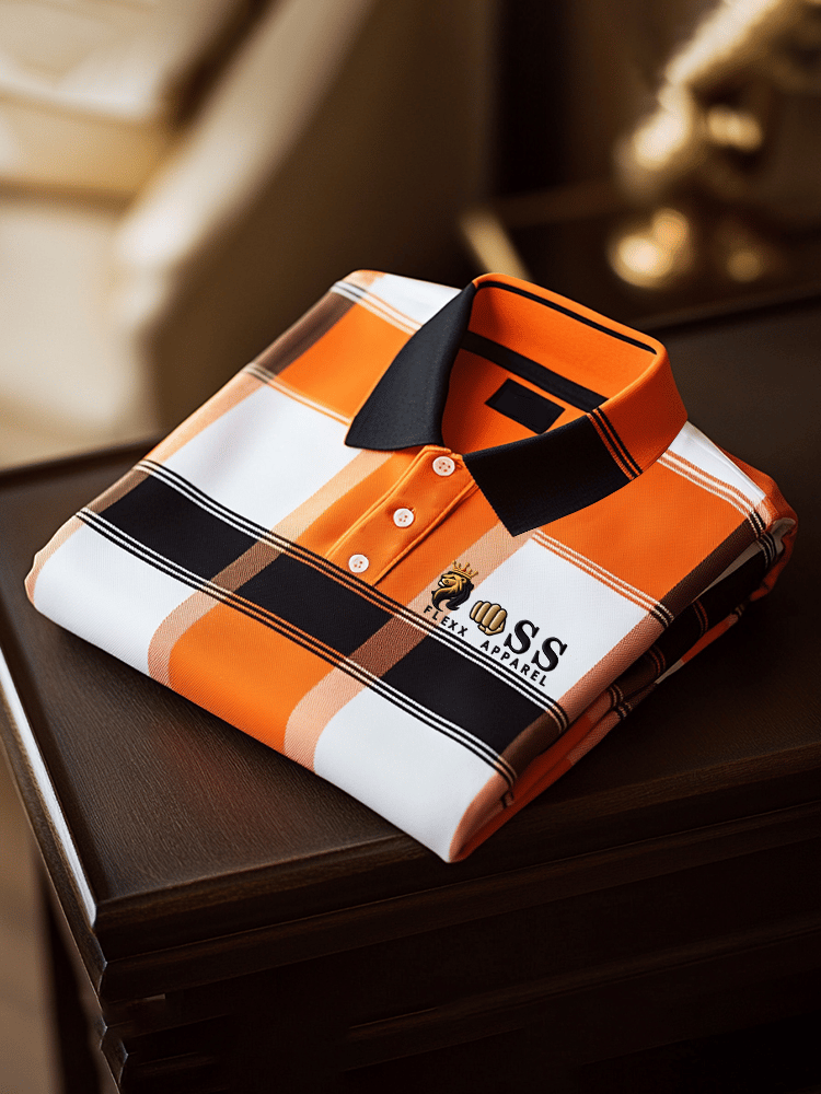 Men's Business Casual Printed Short Sleeve Polo Shirt