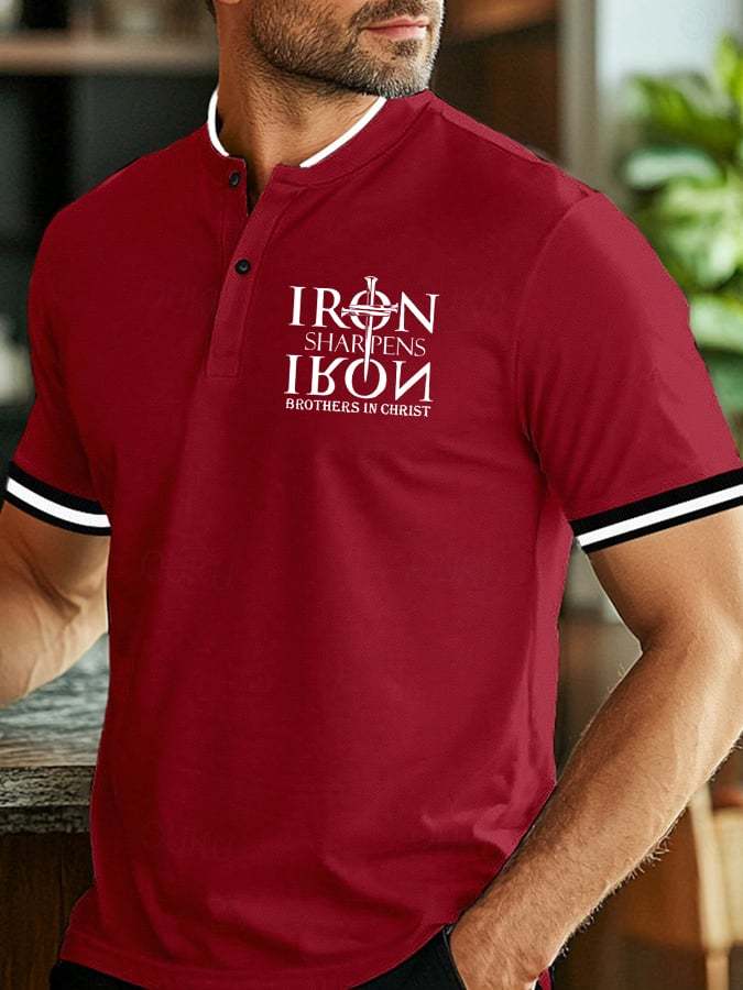 Men's Vintage Faith Casual Printed Button-Up Top