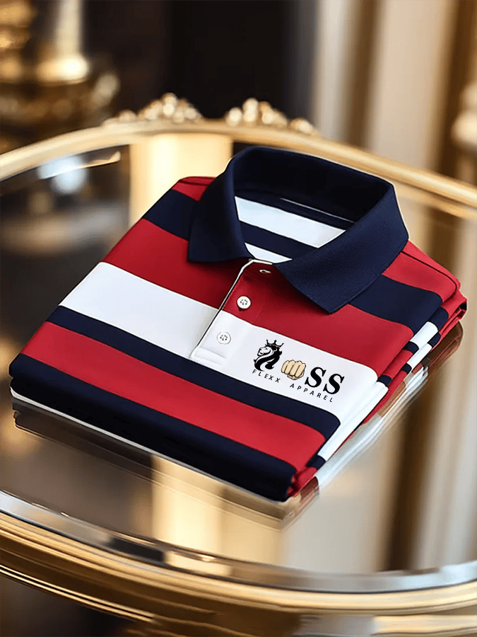 Men's Fashion Business Letter Printed Casual Short Sleeve Polo Shirt