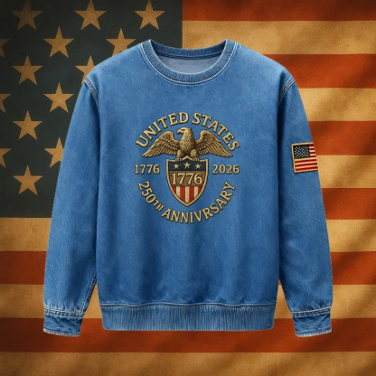 Men's Casual American 250th Anniversary Print Sweatshirt