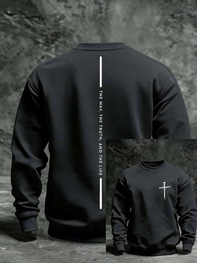 Men's Faith Print Casual Sweatshirt-Fast Shipping