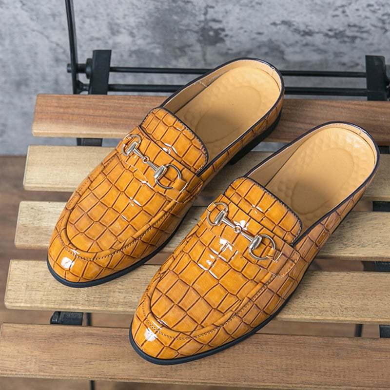 British Fashion Horsebit Heelless Breathable Faux Leather Shoes