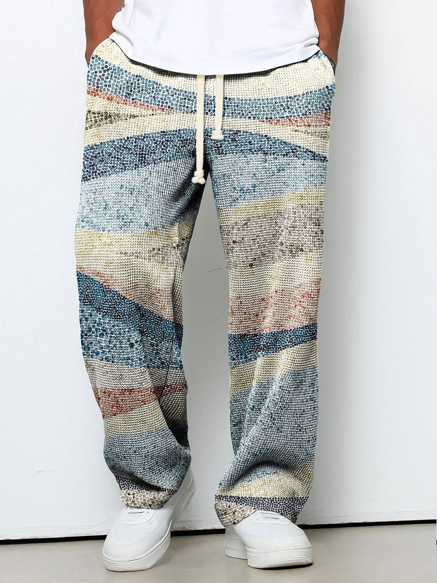 Men's Geometry Color Gradient Art Print Casual Suit Pants