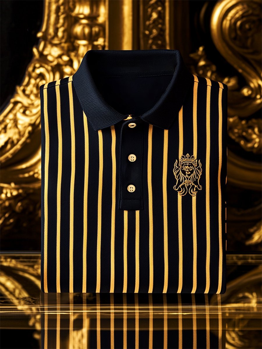 Men's Business Casual Button Short Sleeve Polo Shirt