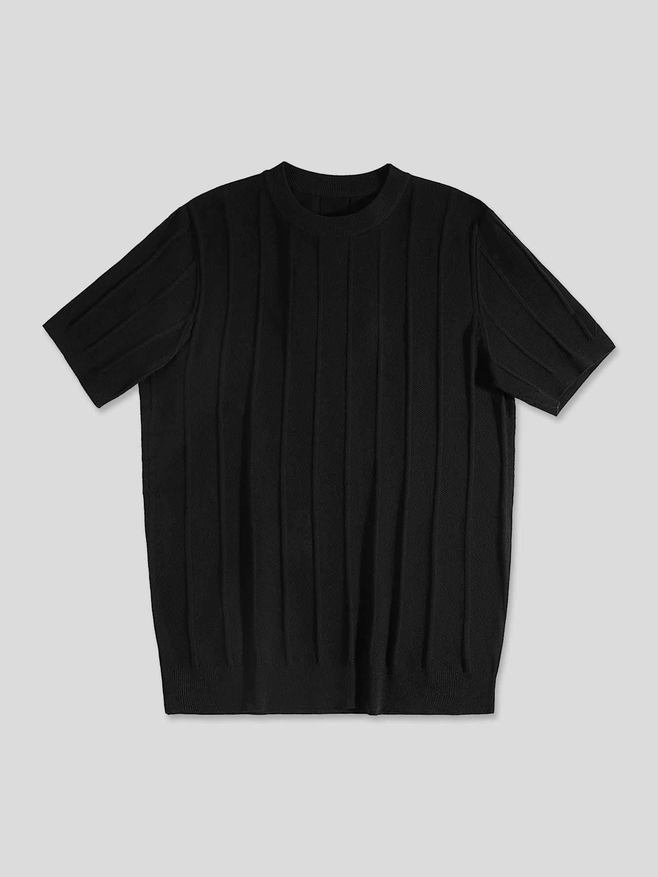 GentleKnit Breathable Striped Short Sleeve Knitted T-Shirt