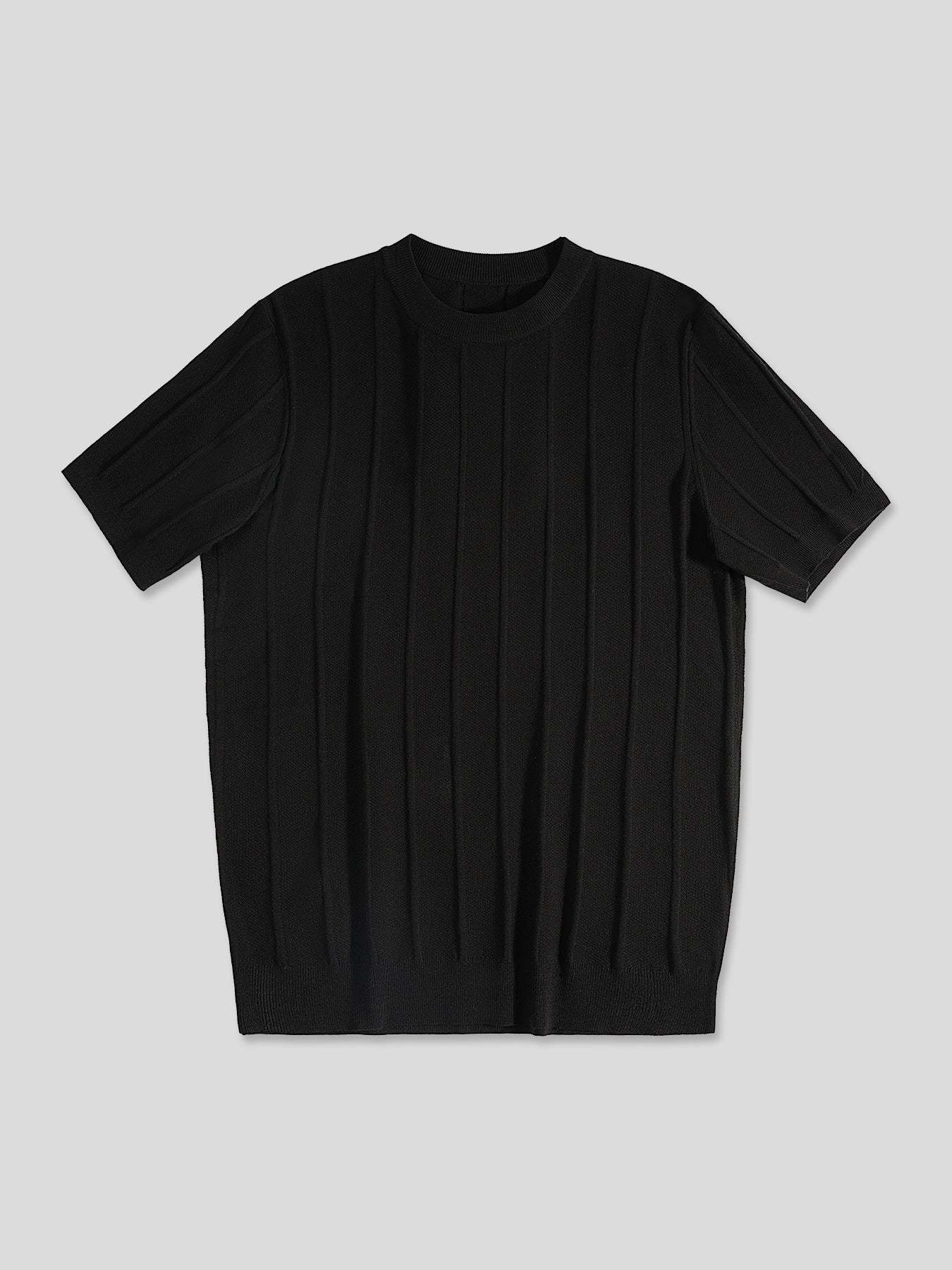 GentleKnit Breathable Striped Short Sleeve Knitted T-Shirt