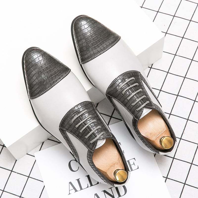 Business Casual Fashion Color Contrast Men'S Leather Shoes
