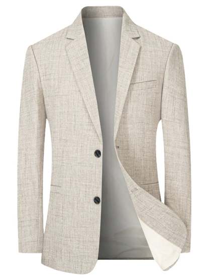 Men's Work Office Notched Collar Solid Regular Fit Blazer
