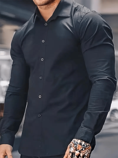 Men's Business Solid Color Casual Shirt