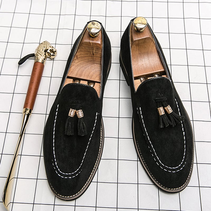 Fashionable And Comfortable Casual All-Match Suede Tassel Design Casual Leather Shoes