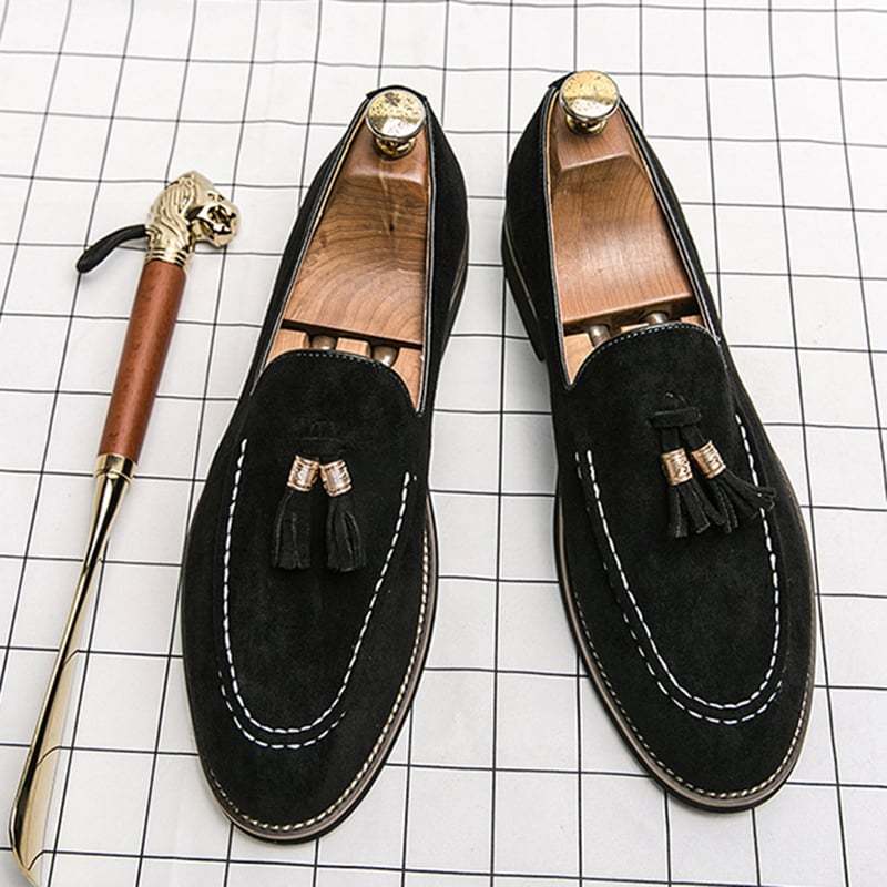 Fashionable And Comfortable Casual All-Match Suede Tassel Design Casual Leather Shoes