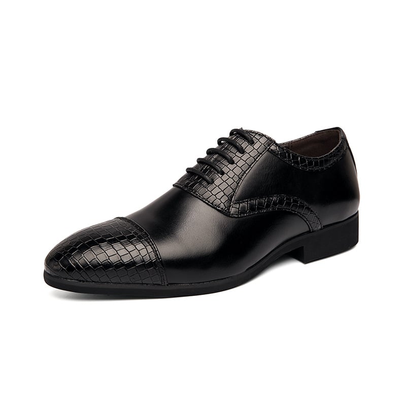 Business Casual Fashion Color Contrast Men'S Leather Shoes