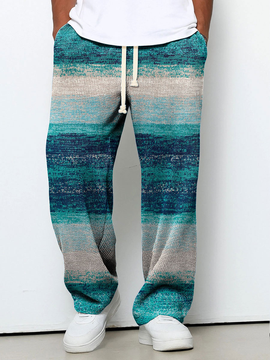 Men's Geometry Color Gradient Art Print Casual Suit Pants