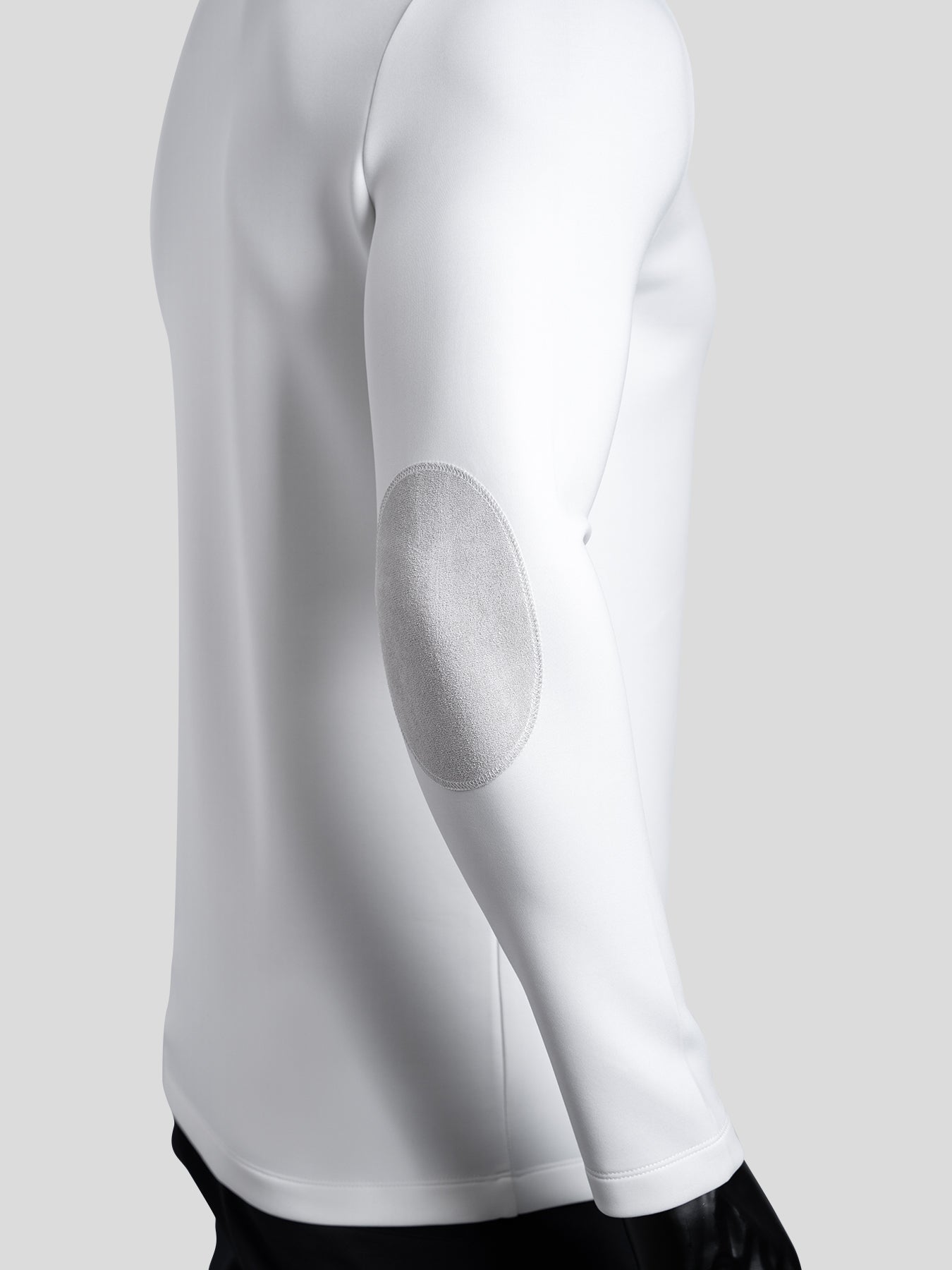 Modal Blend Elbow Patch Long Sleeve Tee:Slim Fit