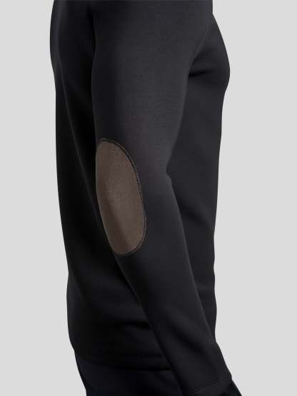 Modal Blend Elbow Patch Long Sleeve Tee:Slim Fit