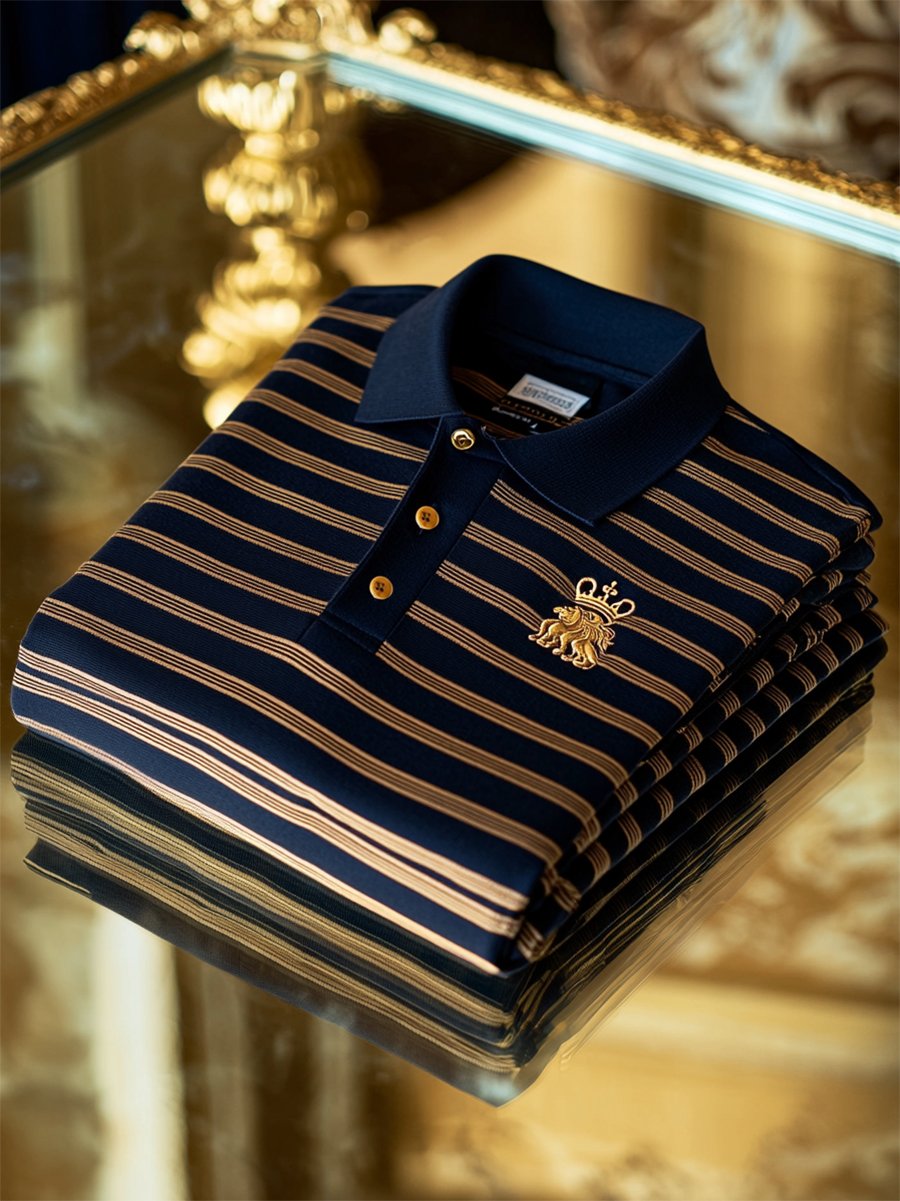 Men's Business Casual Button Short Sleeve Polo Shirt