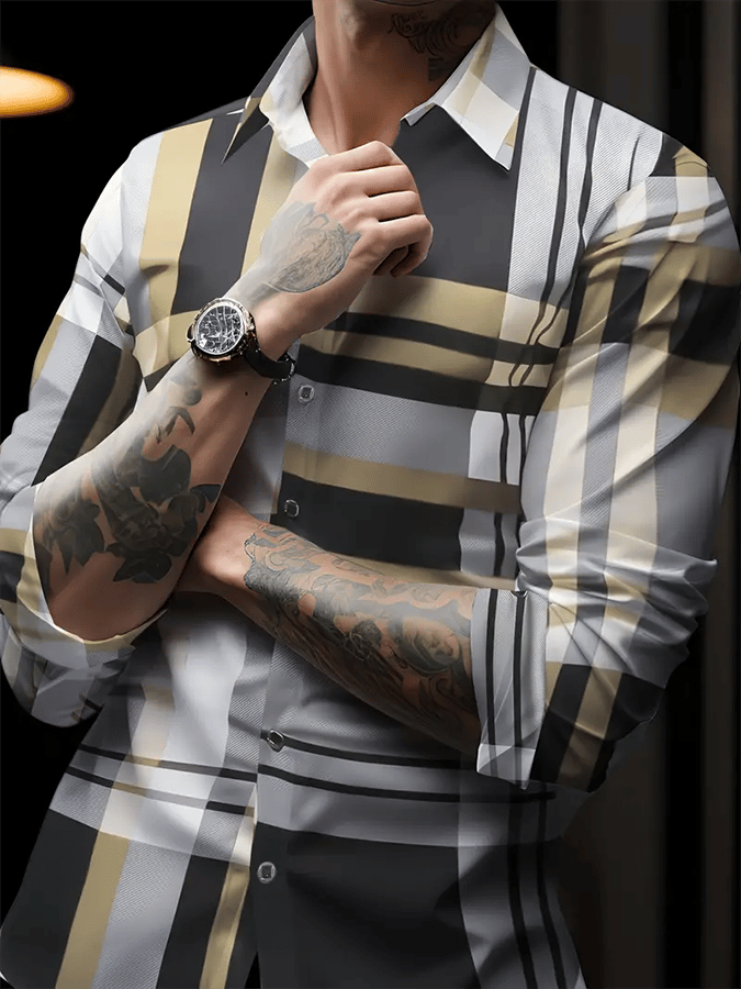 Men's Plaid Business Casual Shirt