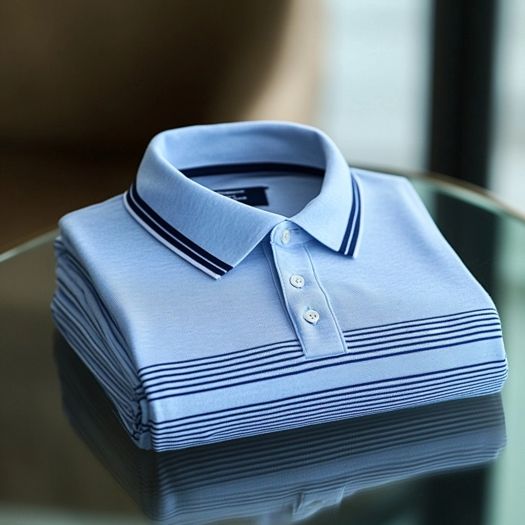 Men's Business Casual   Embroidered Button Short Sleeve Polo Shirt