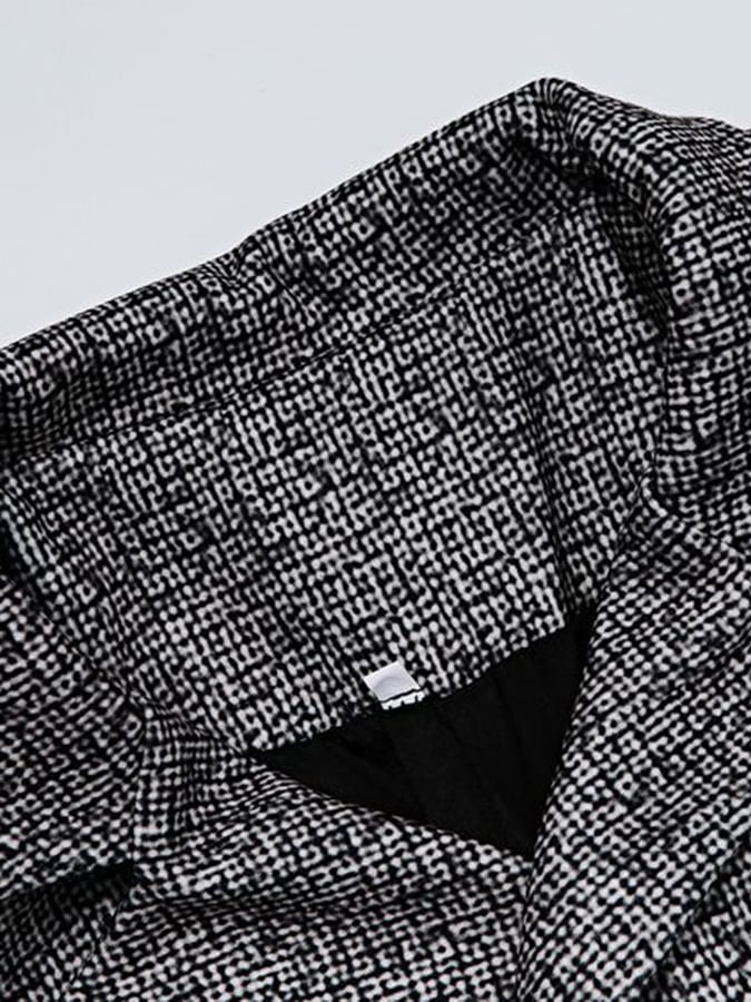 Men's Vintage Double-Breasted Plaid Gentleman's Business Suit Jacket