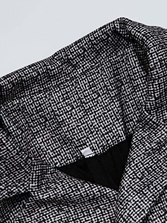 Men's Vintage Double-Breasted Plaid Gentleman's Business Suit Jacket